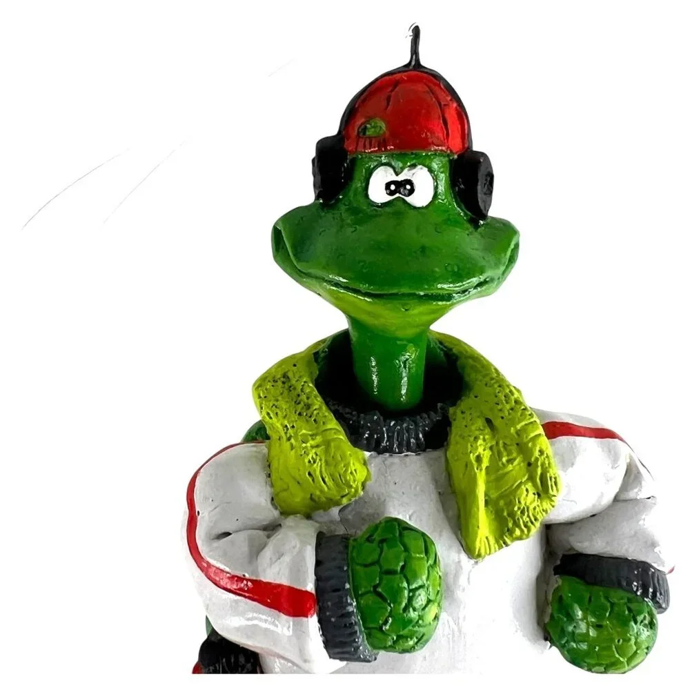 Turtle Jogger Runner Christmas Ornament Jointed  With Headphones & Sneakers 5.5”